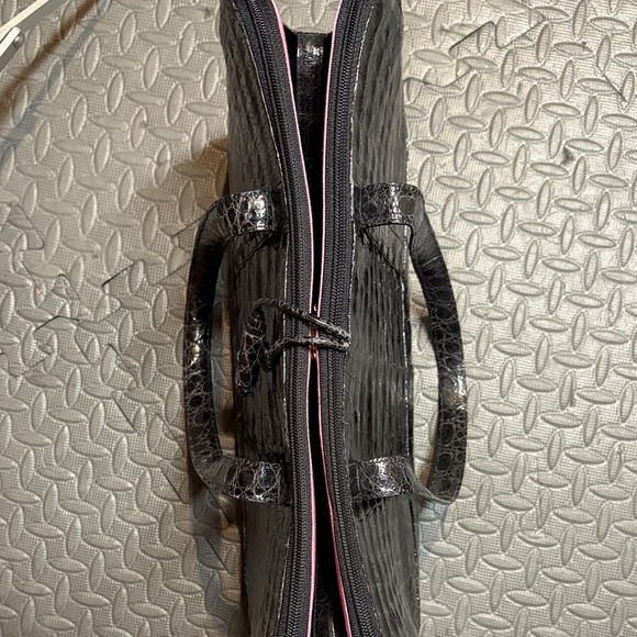 Nancy Gonzalez Glossy Black Crocodile Satchel - Picture 10 of 11